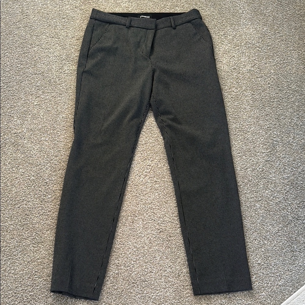 Women’s Black Pinstripe Pants - Size 10